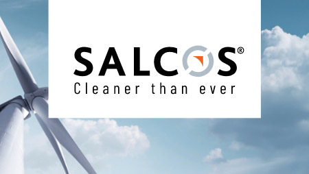 SALCOS® Greensteel products Image of a wind turbine and the SALCOS® logo with link to the SALCOS® green steel products landing page